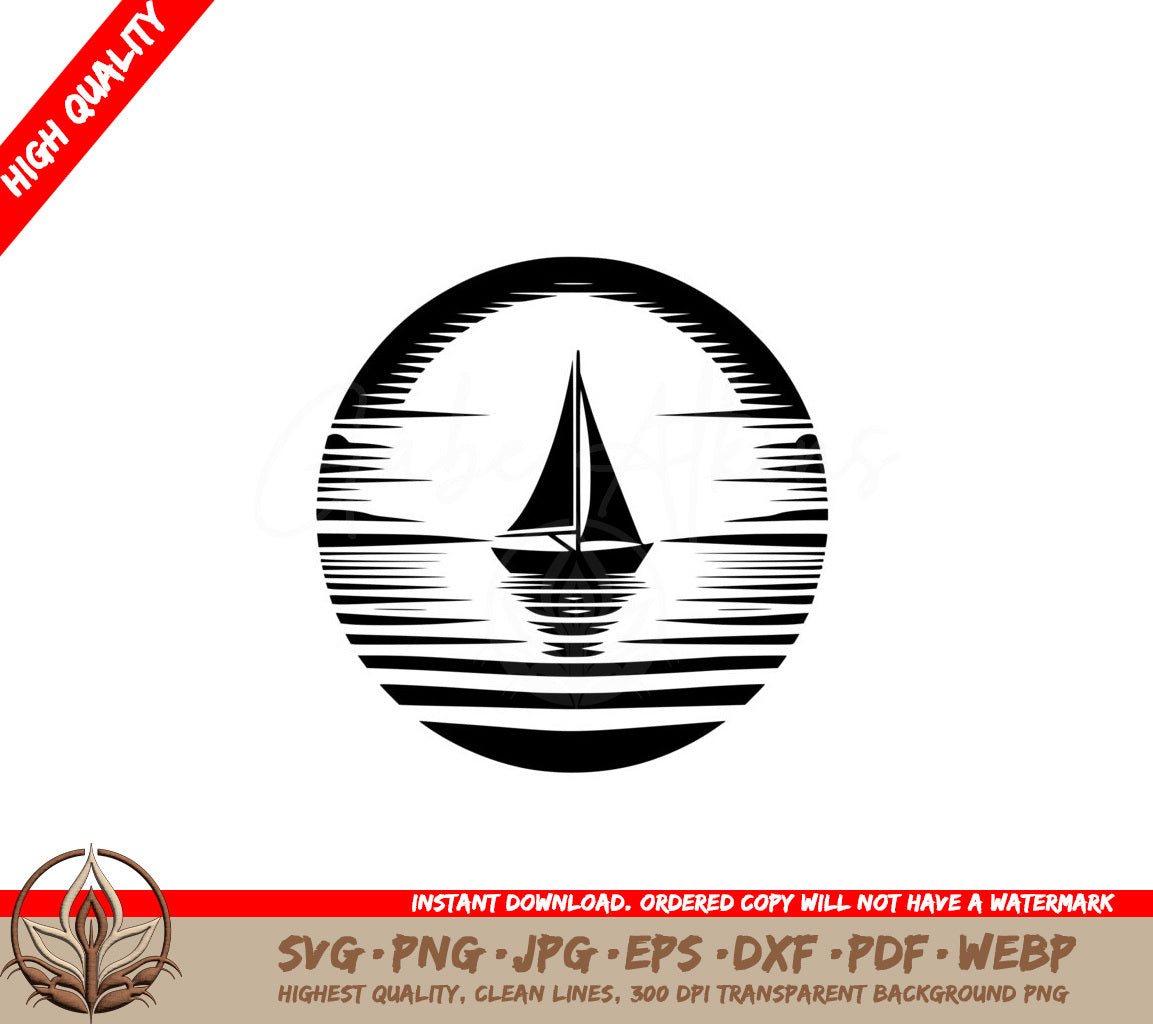 Serene Sailboat Mirage SVG PNG JPG AI PDF DXF EPS  WebP Download 
