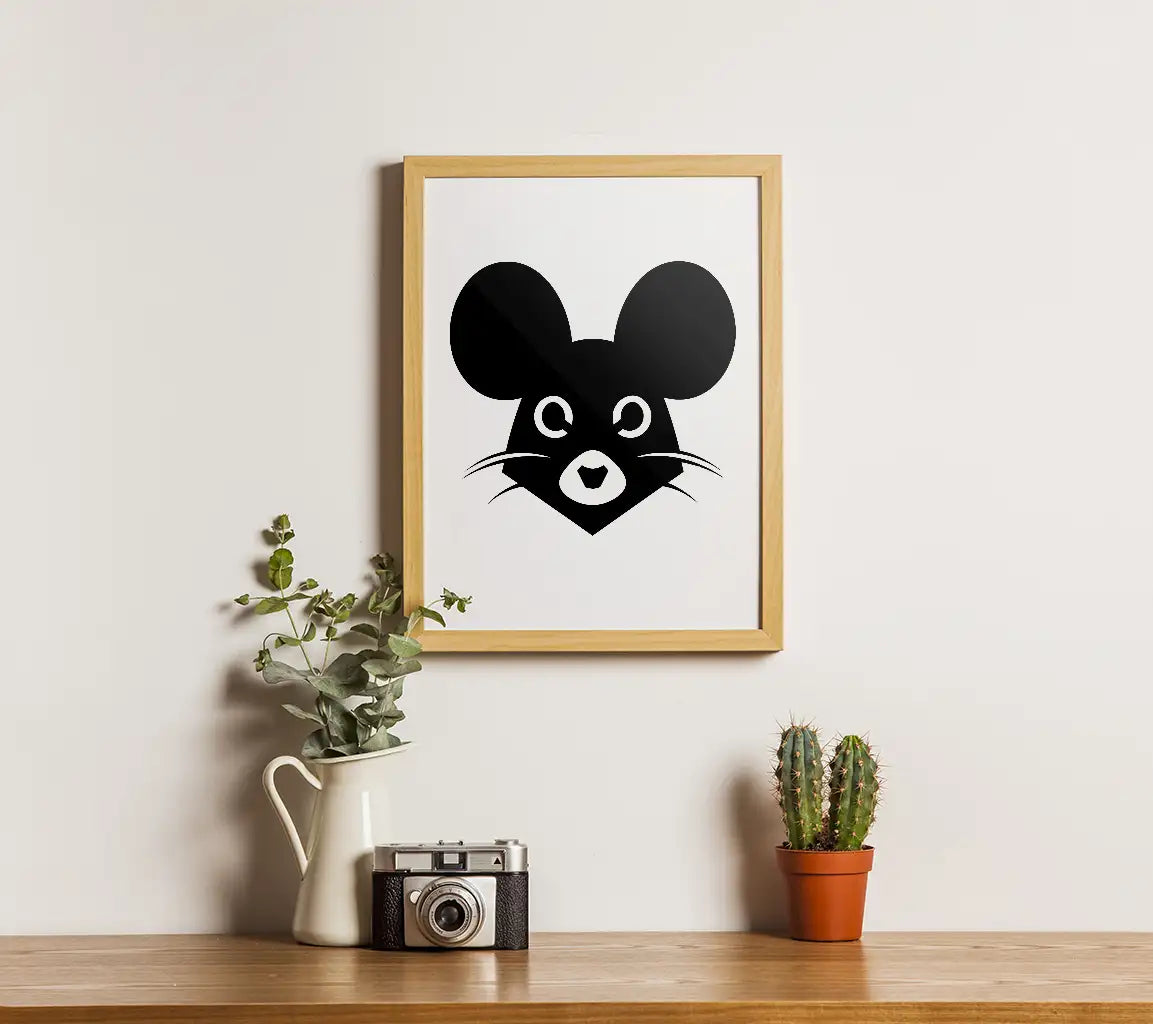  Mouse Face SVG - Shadowy Rodent Illustration SVG