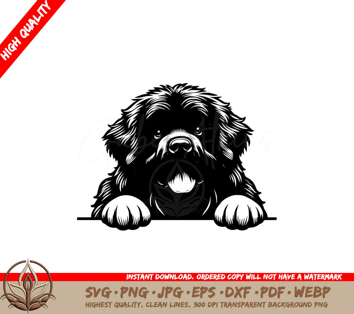 Shaggy Newfoundland SVG Cut File  
