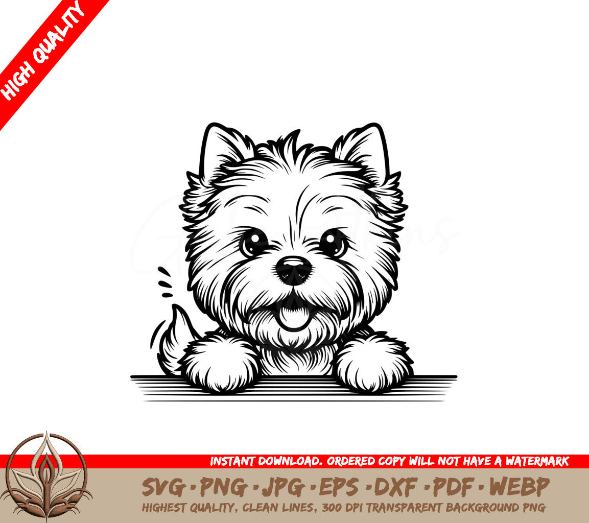 Shaggy Westie Pooch SVG Cut File 
