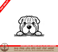 Shar Pei Pup Peeking SVG