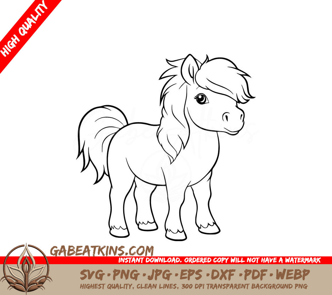  A Pony With A Long Mane SVG - Shetland Pony Cutie SVG