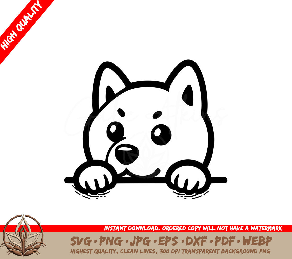 Shiba Inu Puppy Peeking SVG 
