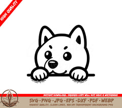 Shiba Inu Puppy Peeking SVG 
