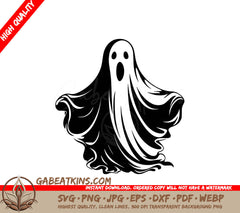 A Black And White Drawing Of A Ghost With Its Mouth Open