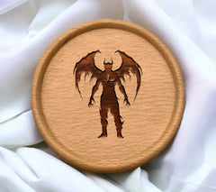 Demon Silhouette SVG - Bat Devil with Horns and Wings SVG