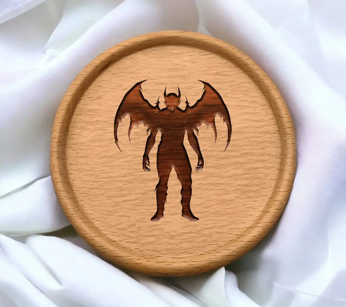 Demon Wings & Horns Silhouette SVG - Bat Devil Design SVG