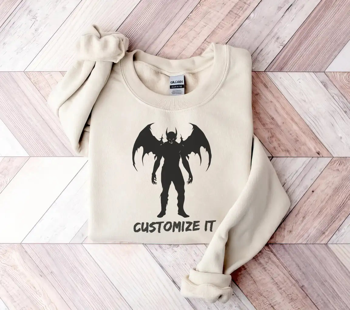 Demon Wings & Horns Silhouette SVG - Bat Devil Design SVG