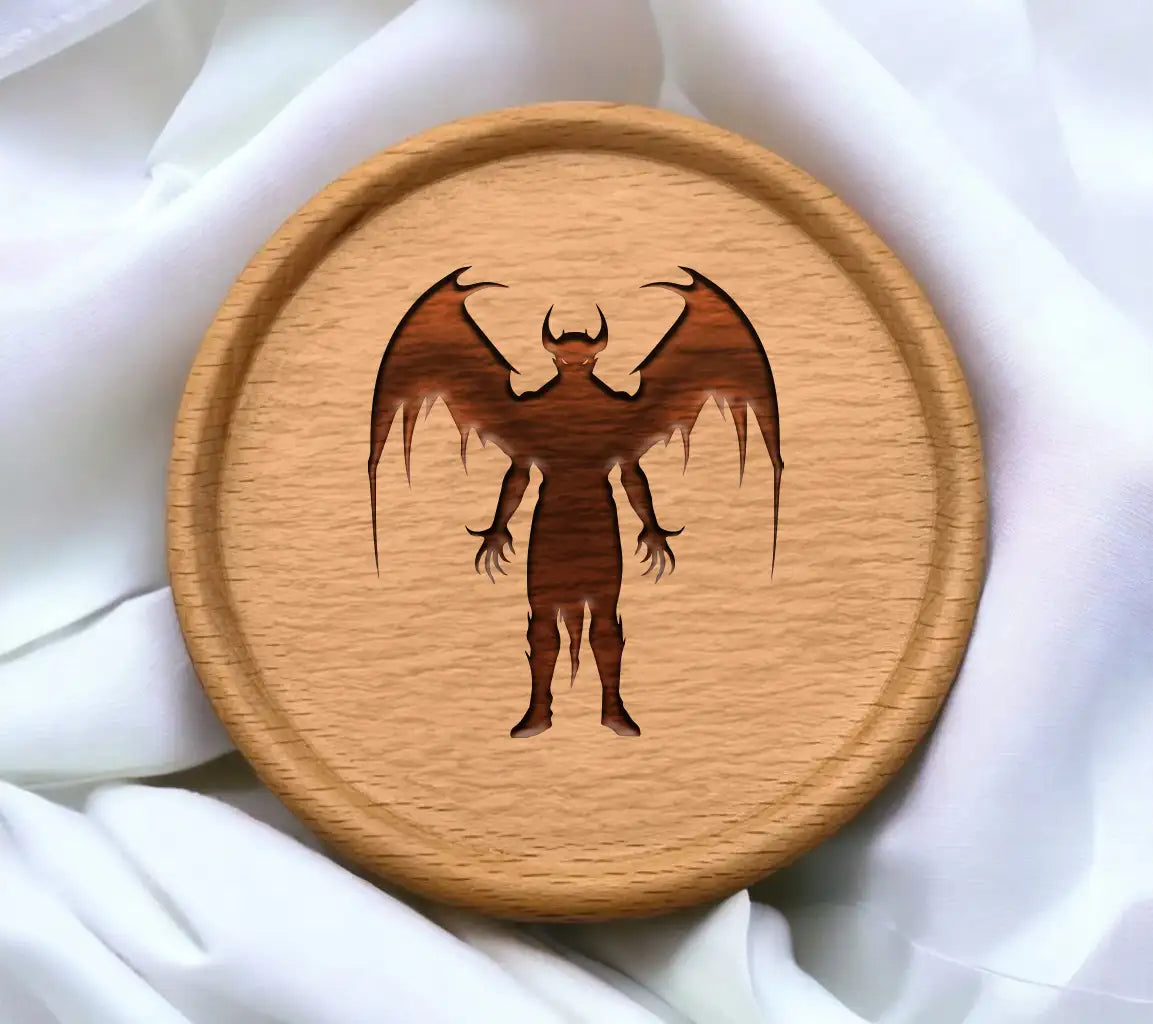 Demon Silhouette with Horns & Wings SVG - Bat Devil SVG