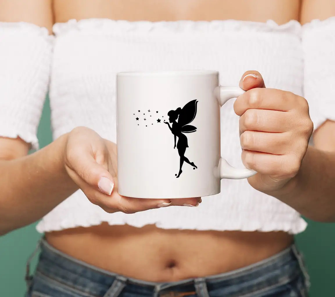  Fairy Silhouette SVG - Cute Star Blowing Fairy Art SVG