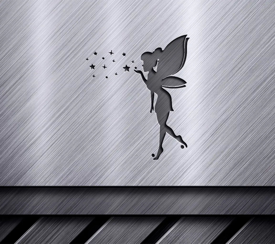  Fairy Silhouette SVG - Cute Star Blowing Fairy Art SVG