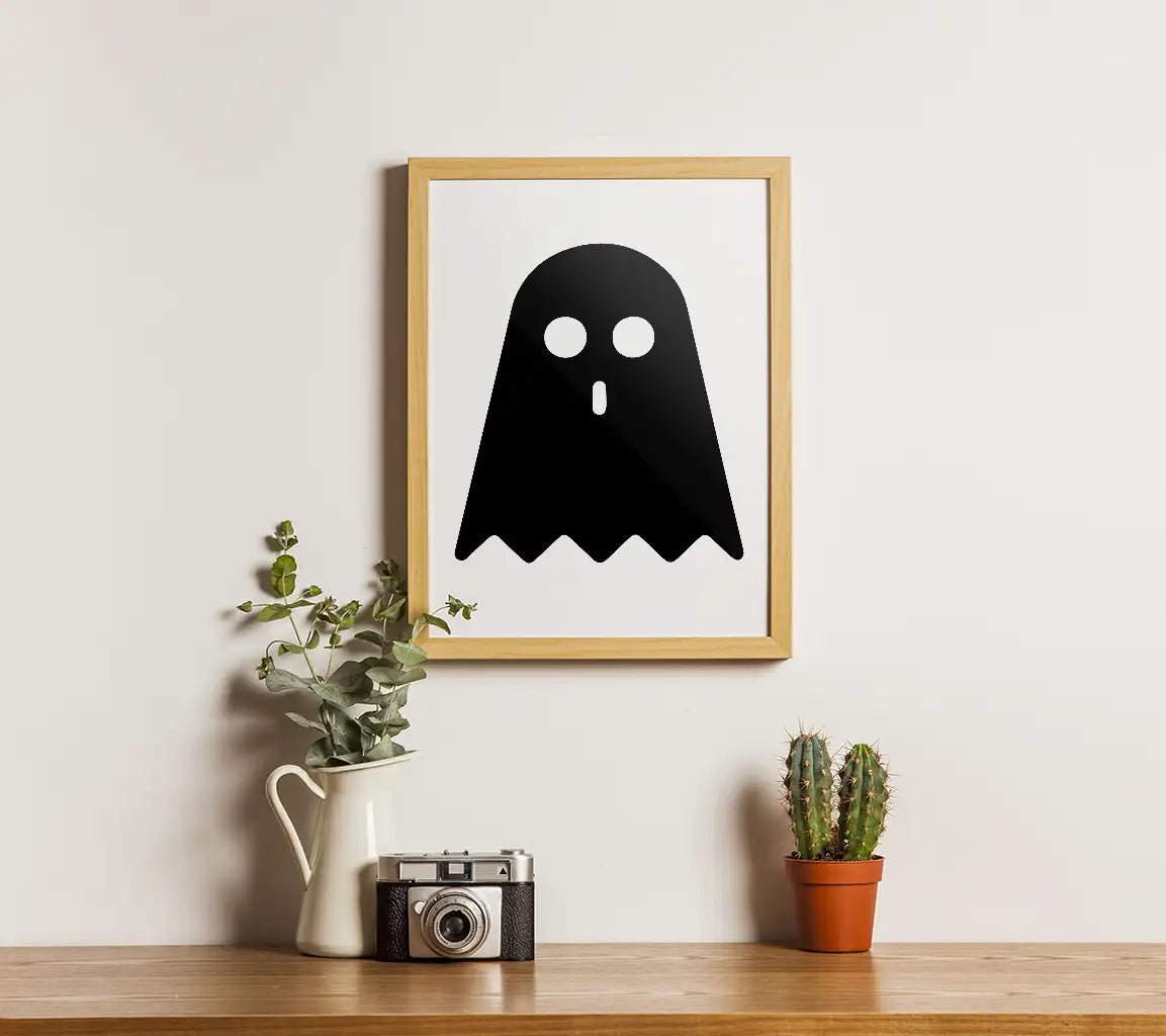 Surprised Ghost Silhouette SVG - Simple Black Illustration SVG