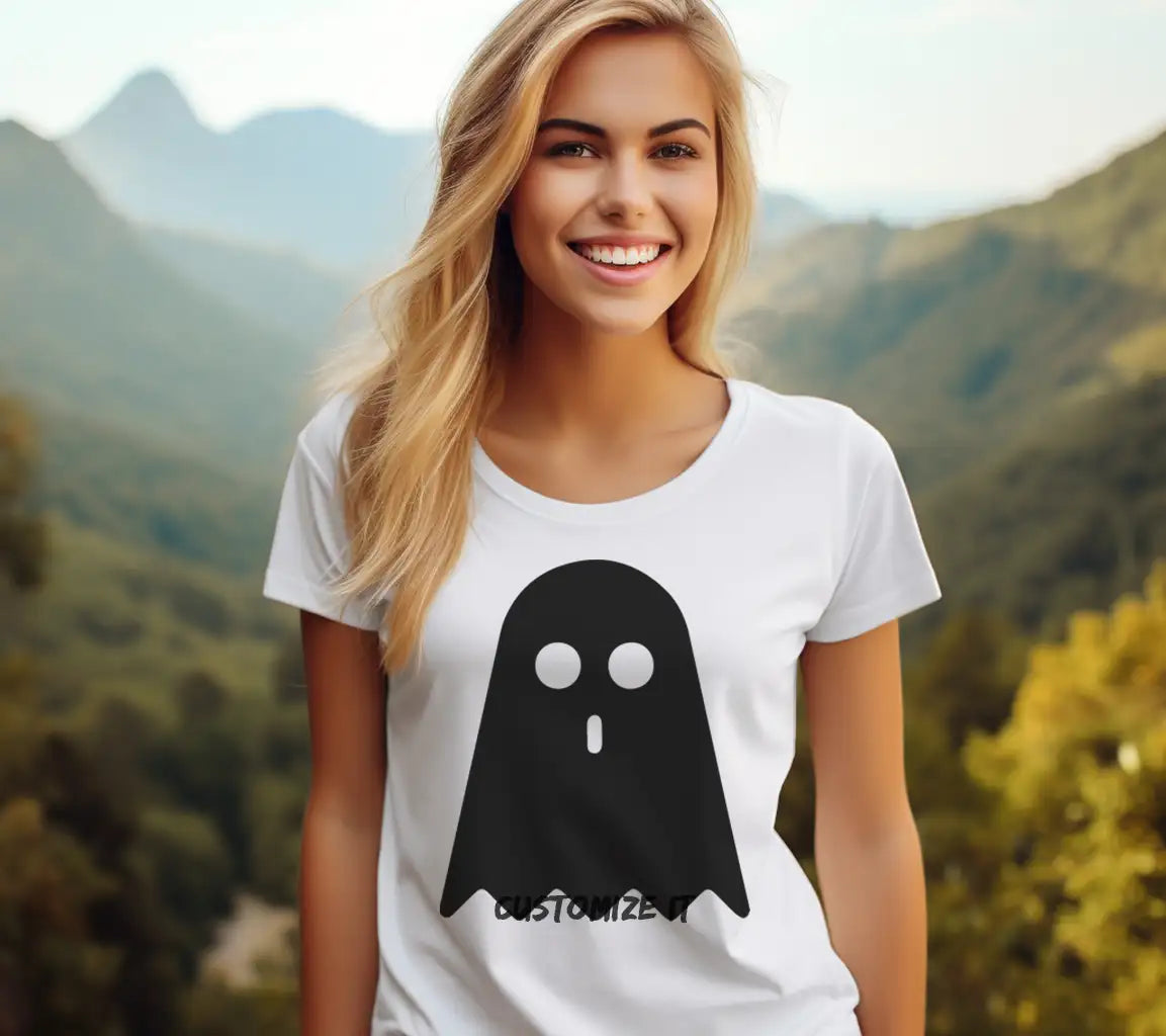 Surprised Ghost Silhouette SVG - Simple Black Illustration SVG