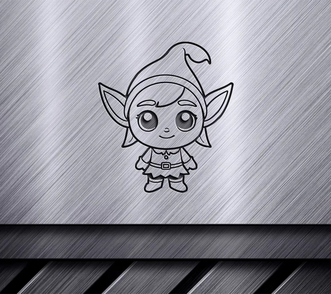 Elf Girl Coloring Page SVG -  Drawing for Kids SVG