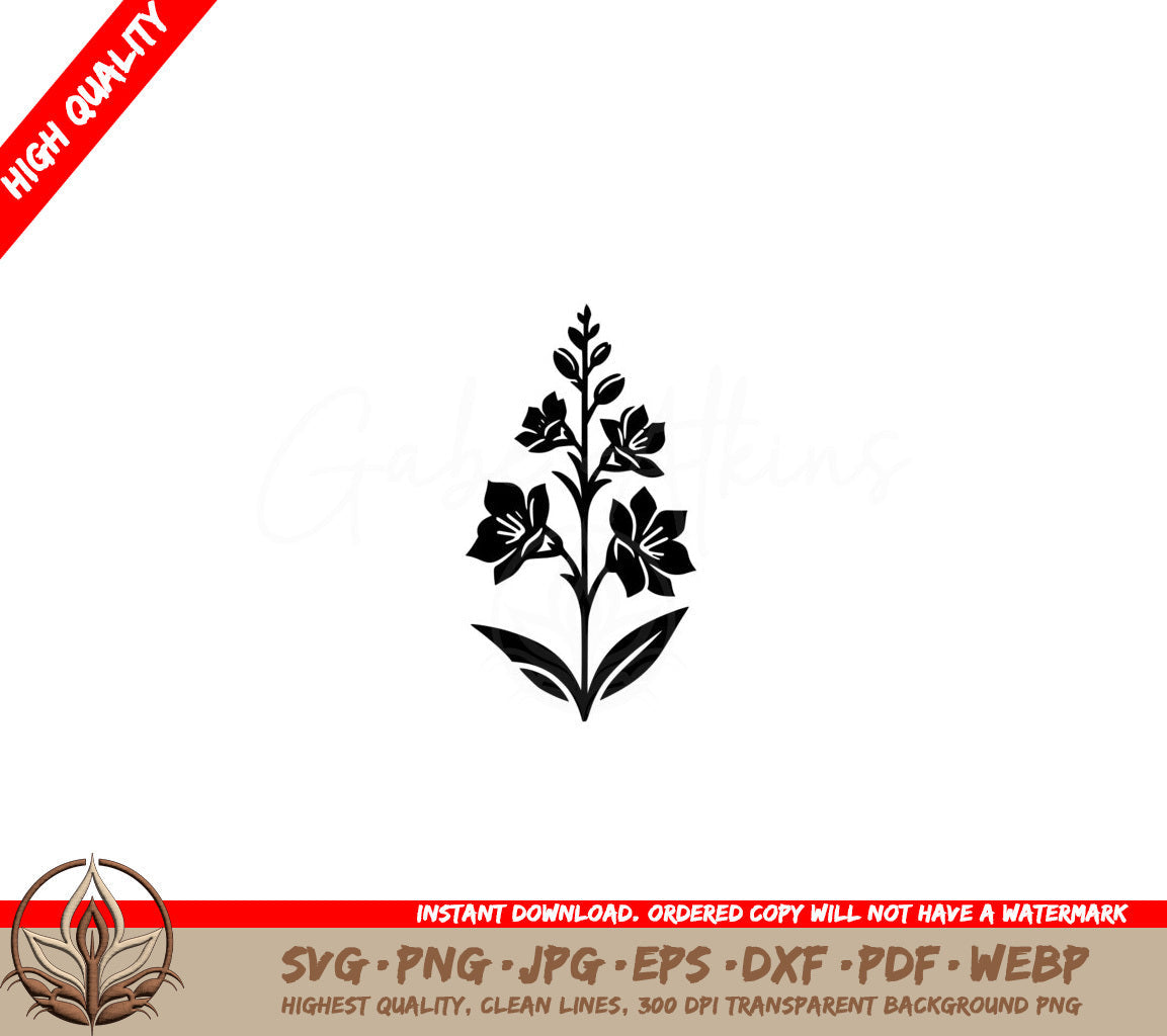 Simple Larkspur SVG PNG JPG AI PDF DXF EPS and WebP Digital Download 
