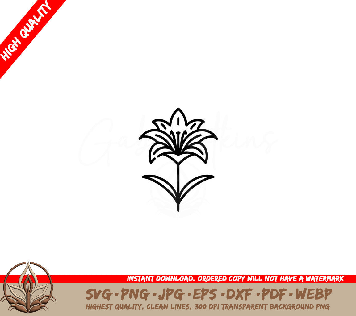 Simple Lily - Digital Download SVG 
