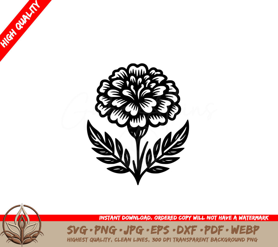 Simple Marigold - Digital Design SVG 
