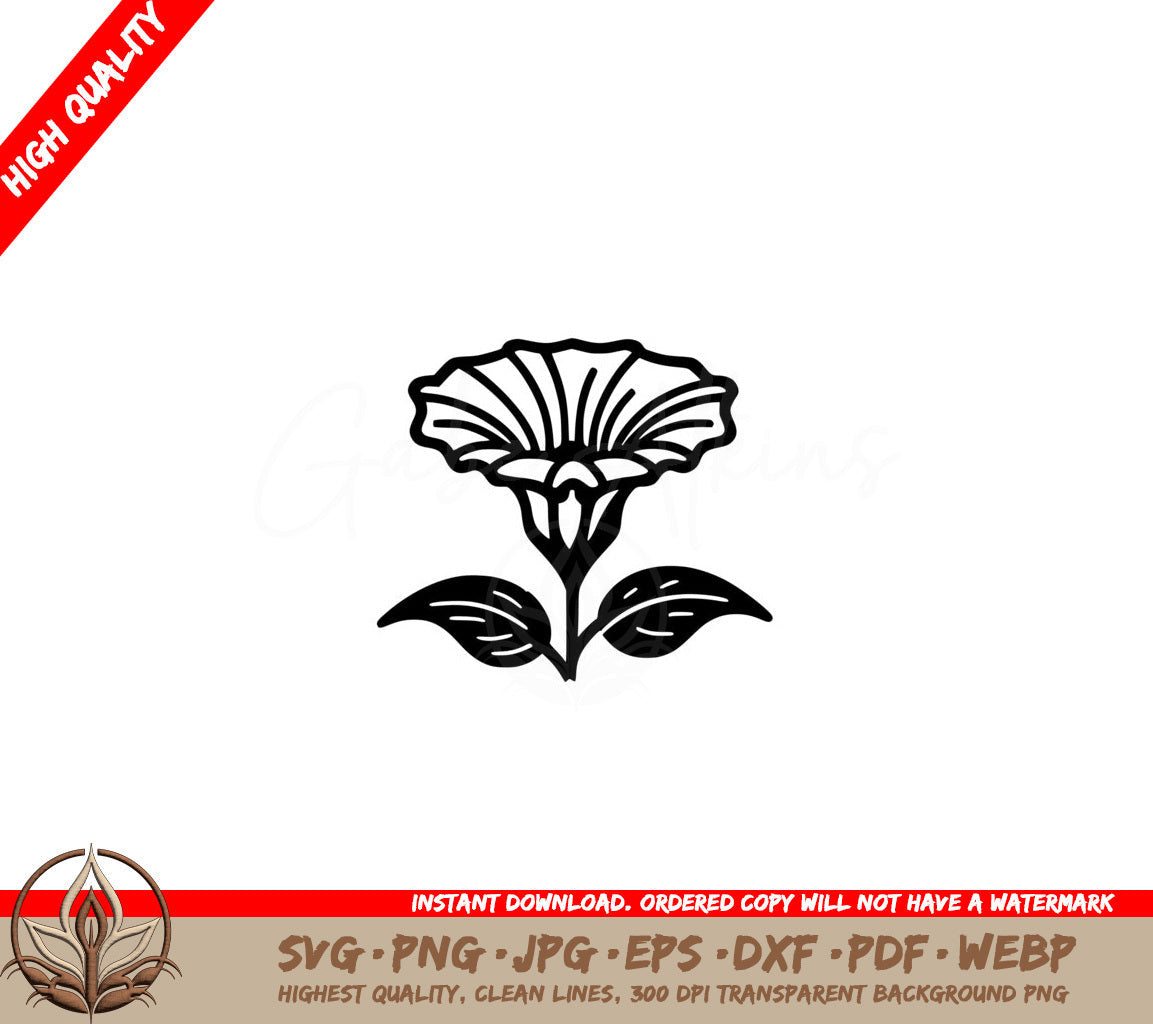 Simple Morning Glory SVG PNG JPG AI PDF DXF EPS  WebP Digital Download 
