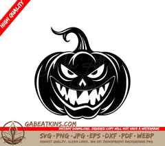 A Black And White Drawing Of A Halloween Pumpkin With Big Teeth