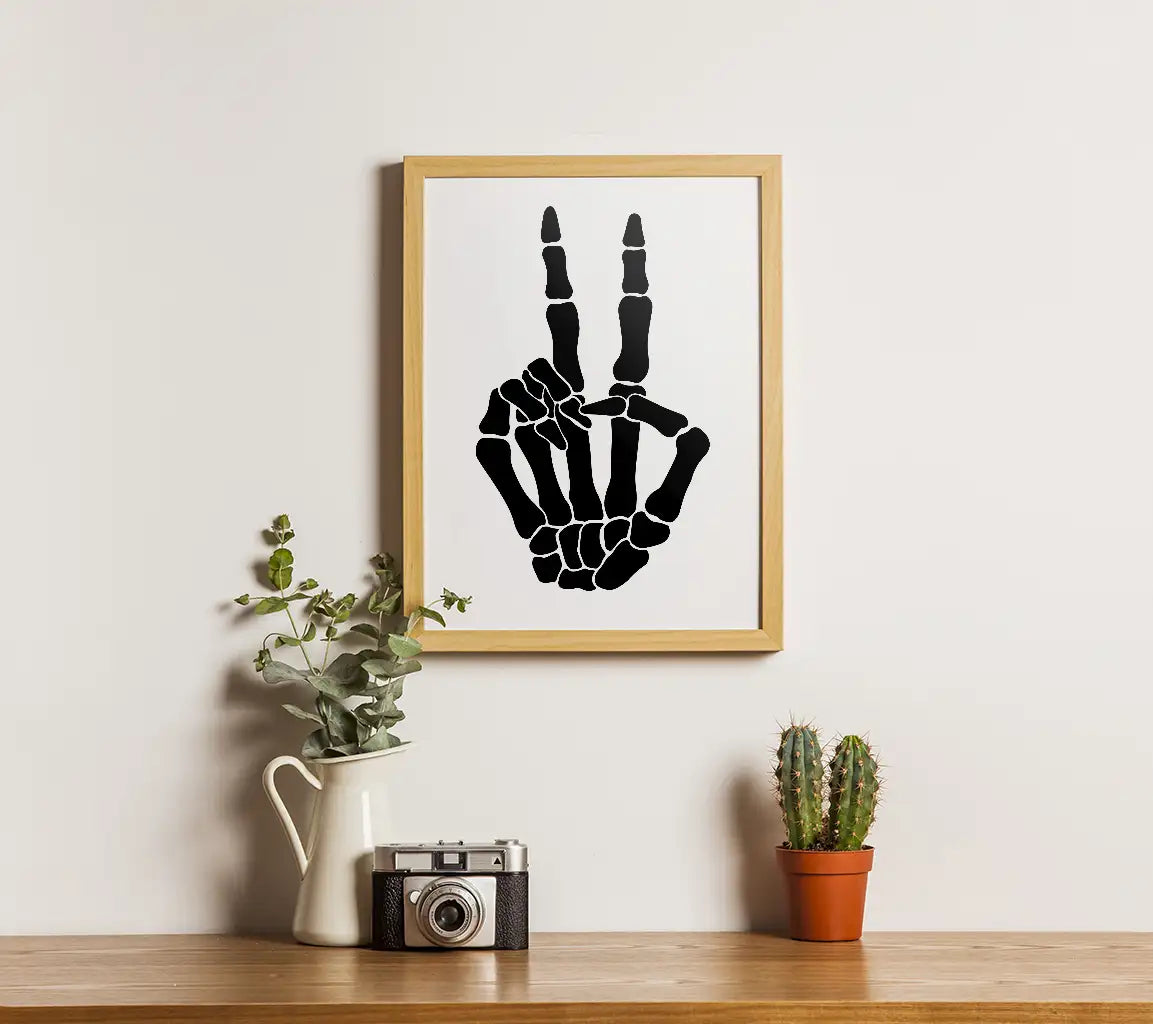 Skeleton Hand Peace Sign SVG SVG