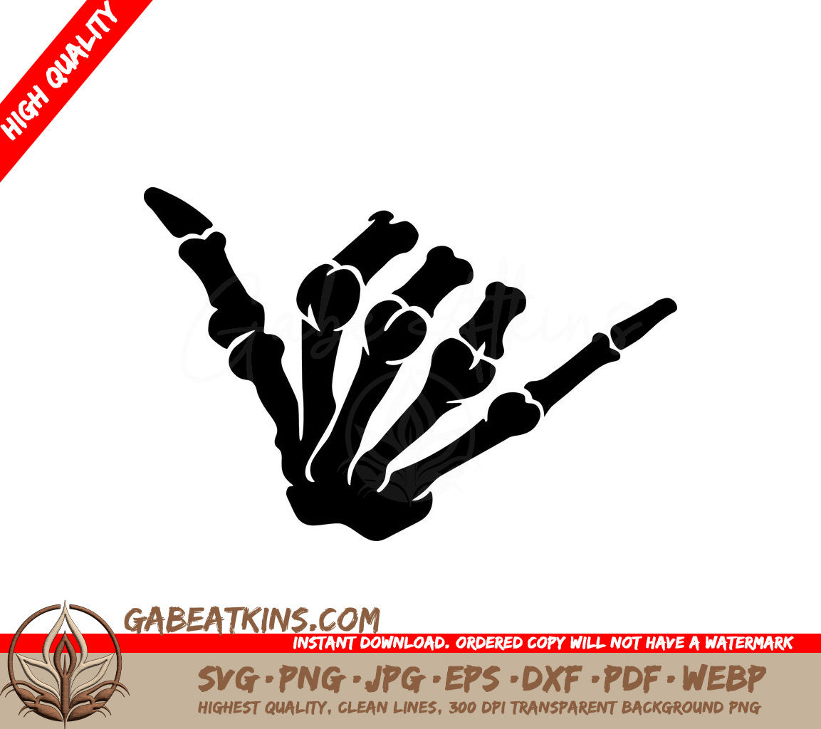 Skeleton Hand Middle Finger SVG SVG