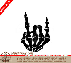 Skeleton Hand Horns SVG SVG