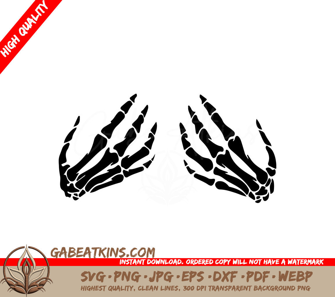 Skeleton Hands Middle Finger SVG SVG