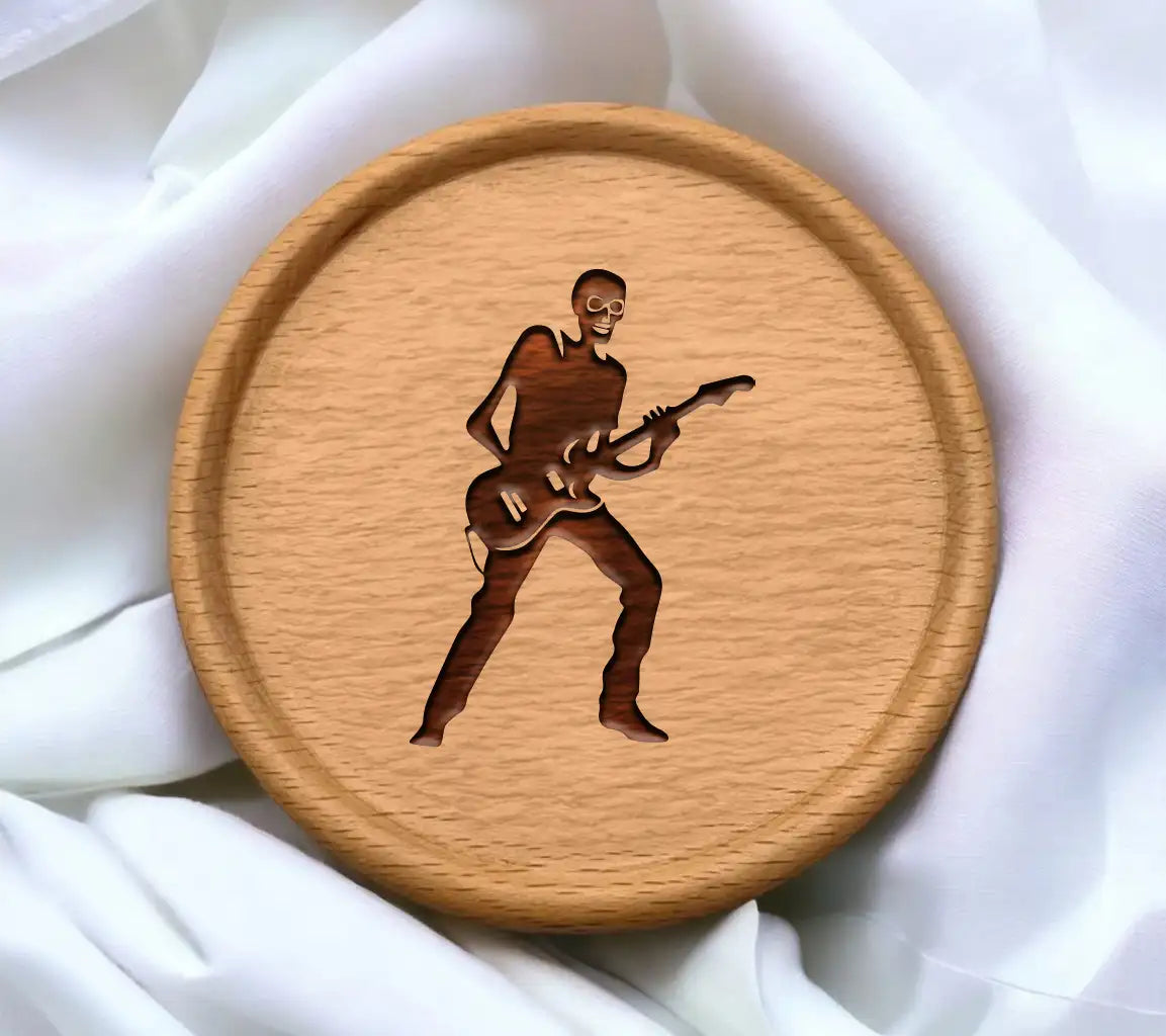 Skeleton Electric Guitar Player SVG Silhouette SVG