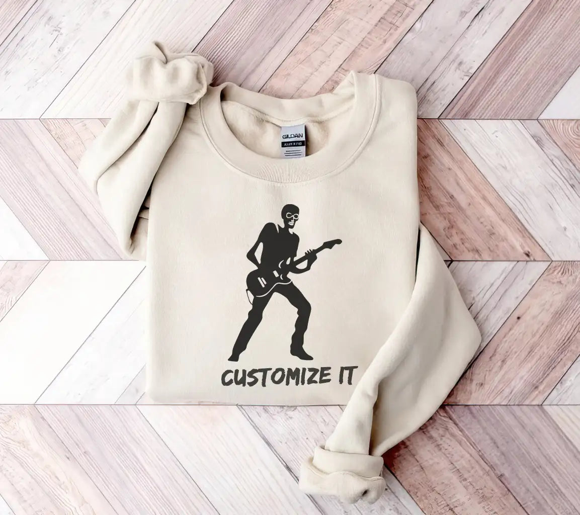 Skeleton Electric Guitar Player SVG Silhouette SVG