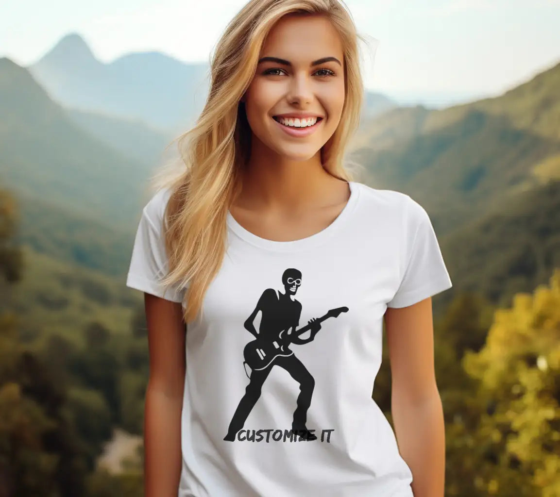 Skeleton Electric Guitar Player SVG Silhouette SVG