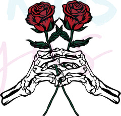 Skeleton Hand Holding Roses SVG | Skeleton Hands Holding Roses SVG, PN | Skeleton Hands Holding Roses SVG, PNG, EPS, DFX, JPG, PDF, WEBP