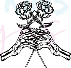 Skeleton Hand Holding Roses SVG | Skeleton Hands Holding Roses SVG, PN | Skeleton Hands Holding Roses SVG, PNG, EPS, DFX, JPG, PDF, WEBP