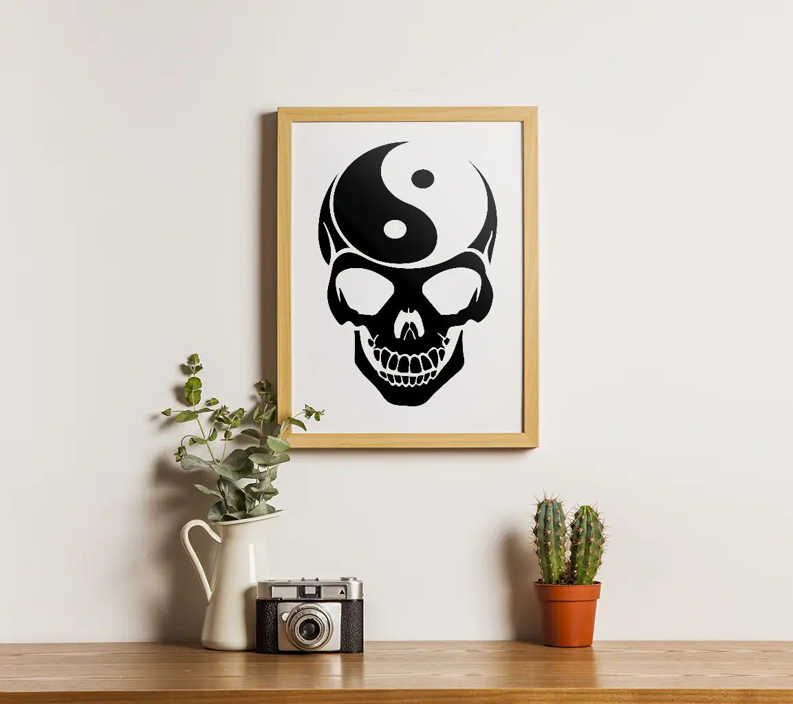 Yin Yang Skull SVG Design SVG