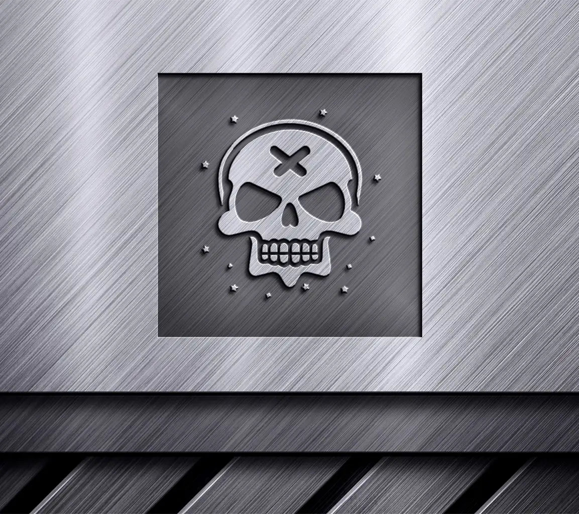 White Skull with Cross SVG - High Quality Vector Illustration SVG