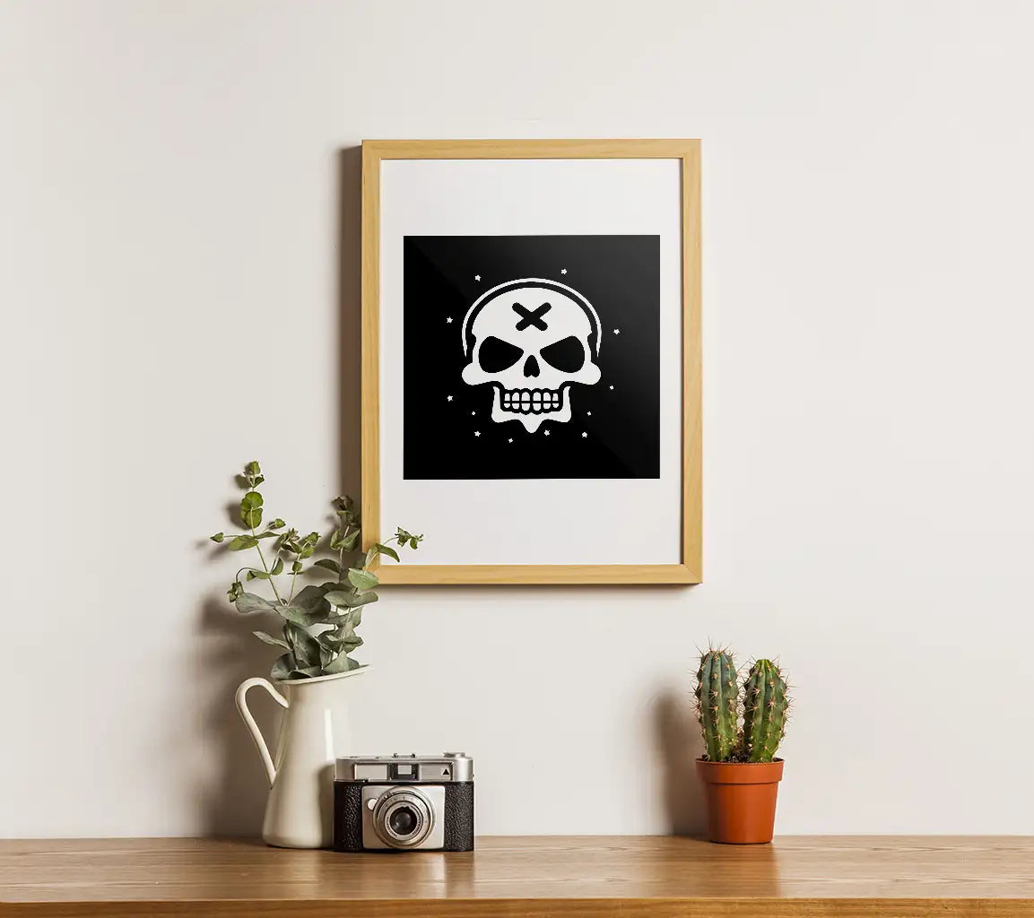 White Skull with Cross SVG - High Quality Vector Illustration SVG