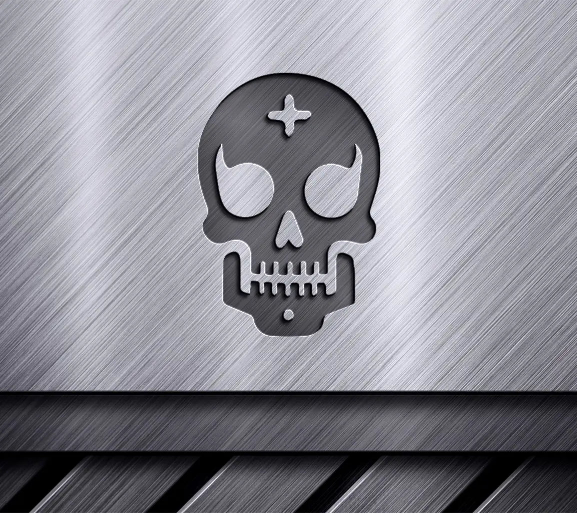 Black Skull with Cross SVG Icon - Intriguing Vector Graphic SVG