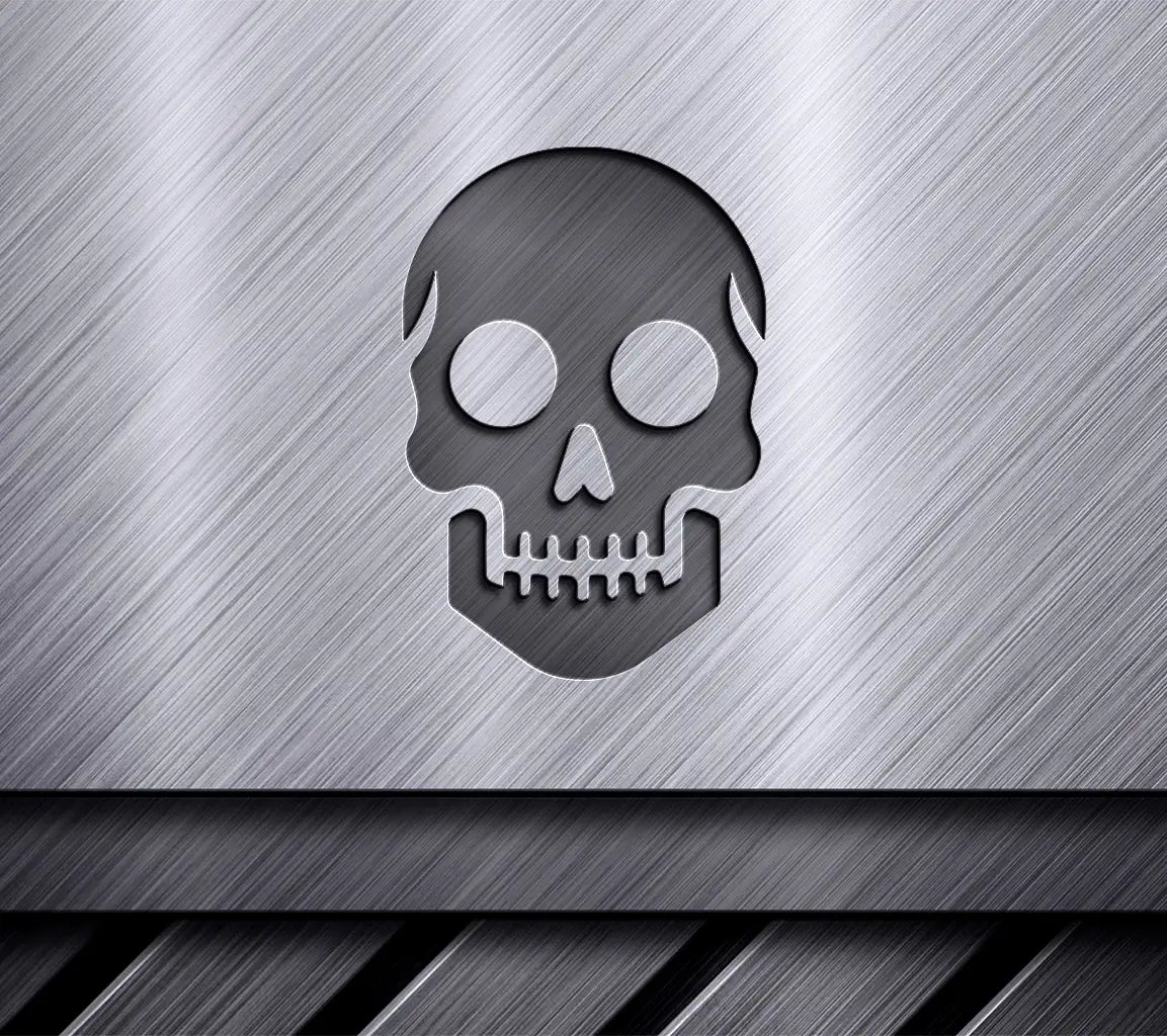 Black Skull with White Eyes & Teeth SVG Icon - Intriguing Vector Graphic SVG