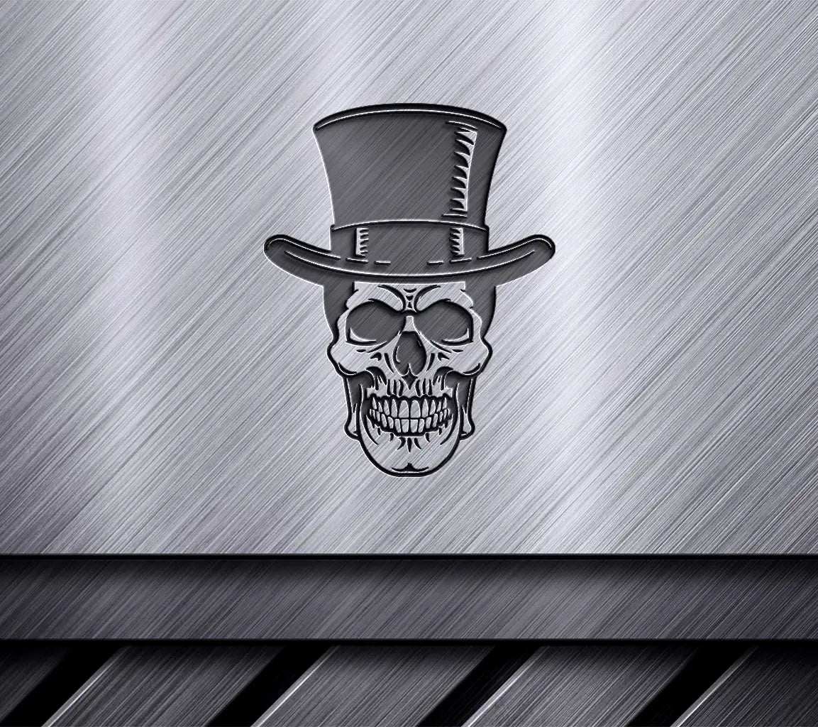  Skull Wearing Top Hat SVG - Vector Illustration SVG