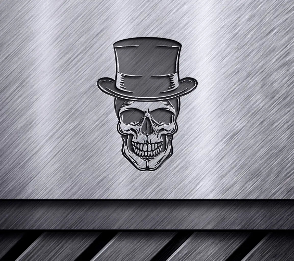  Skull Wearing Top Hat SVG - Vector Illustration SVG