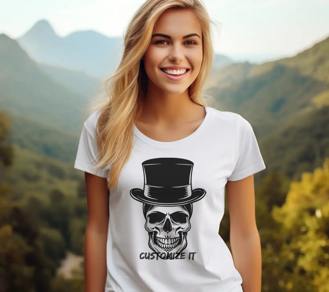  Skull Wearing Top Hat SVG - Vector Illustration SVG