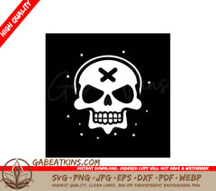 White Skull with Cross SVG - High Quality Vector Illustration SVG