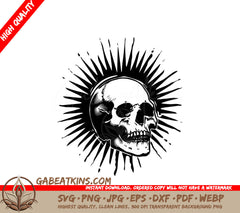  Skull Mohawk SVG - Radiant Spikes Illustration SVG