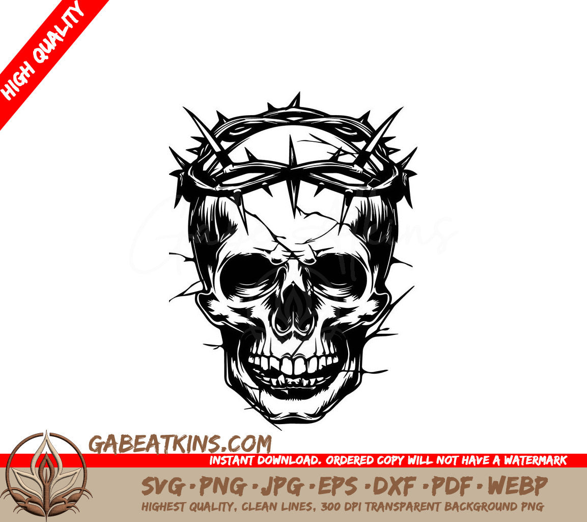  Skull with Crown of Thorns SVG SVG