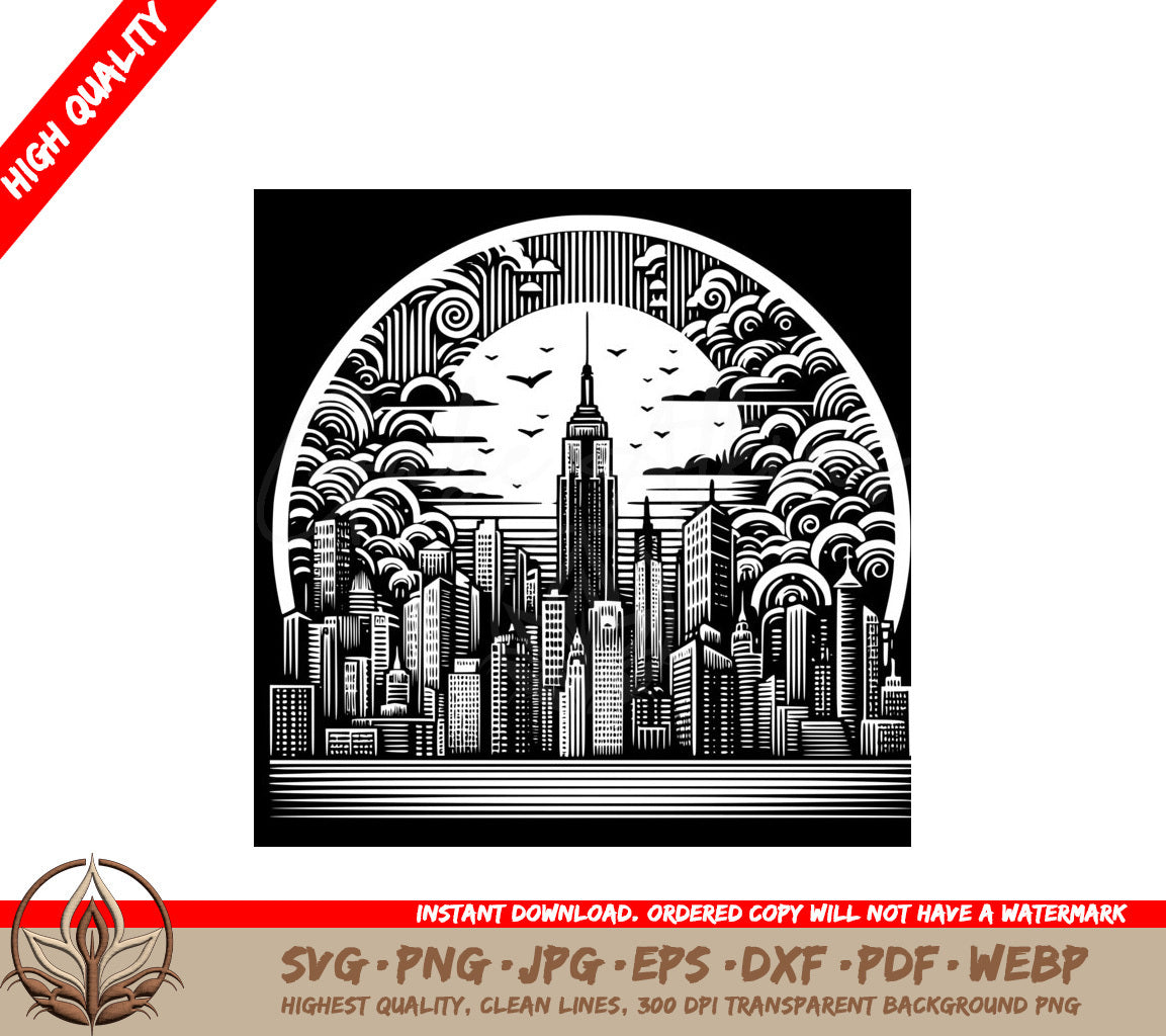 Skyline Morning Light SVG PNG JPG AI PDF DXF EPS  WebP 
