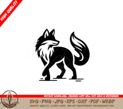 Sleek Fox Profile SVG Cut File Design Download 
