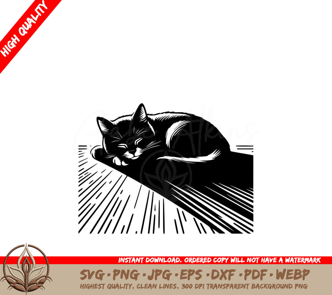 Slumbering Whiskers SVG Cut File 
