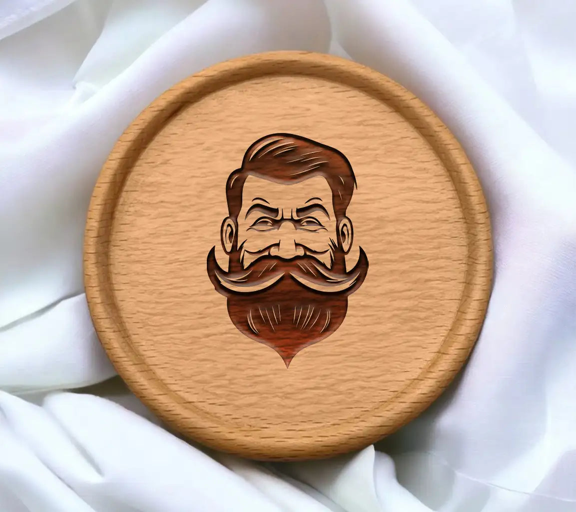 Smiling Bluebeard   Man with Beard and Mustache SVG SVG