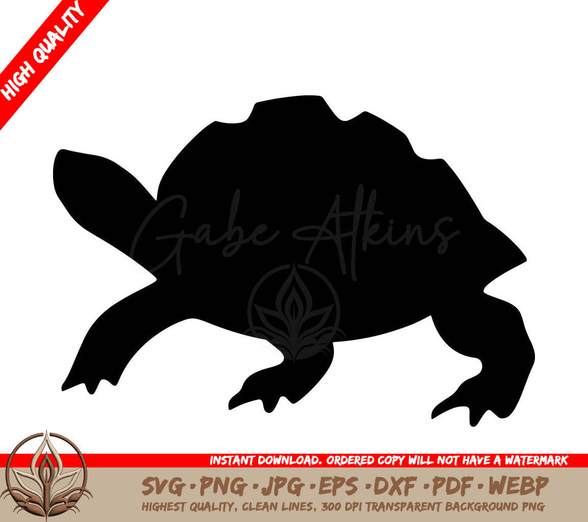 Snapping Turtle Silhouette - SVG, PNG, JPG, AI, PDF, DXF, EPS, WebP - Digital Download 
