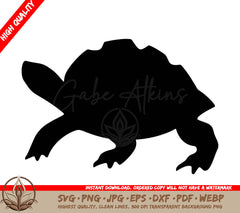 Snapping Turtle Silhouette - SVG, PNG, JPG, AI, PDF, DXF, EPS, WebP - Digital Download 
