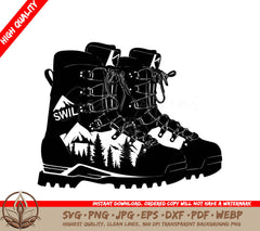 Snow Boots Digital Design Cut File - SVG, PNG, JPG, AI, PDF, DXF, EPS and WebP Formats 
